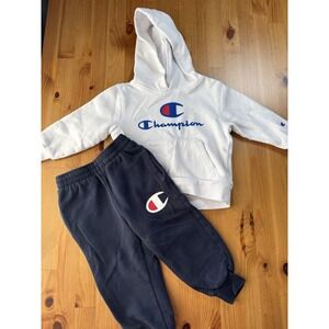 Toddler Champion‎ Hoodie & Jogger Pants Set Blue/White Size 3T